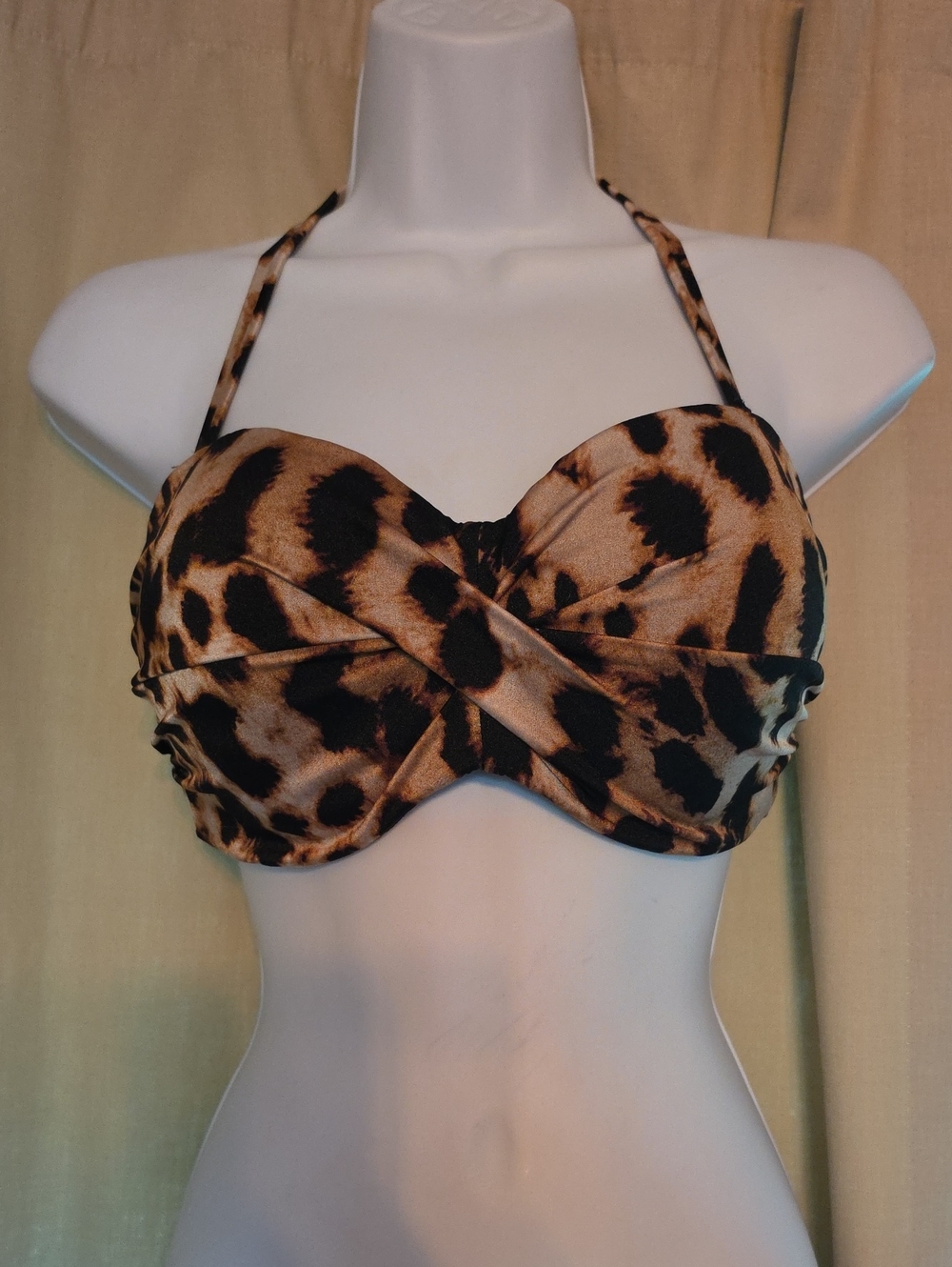 Victoria's Secret Leopard-Print Push Up Bandeau Large With Removable Straps